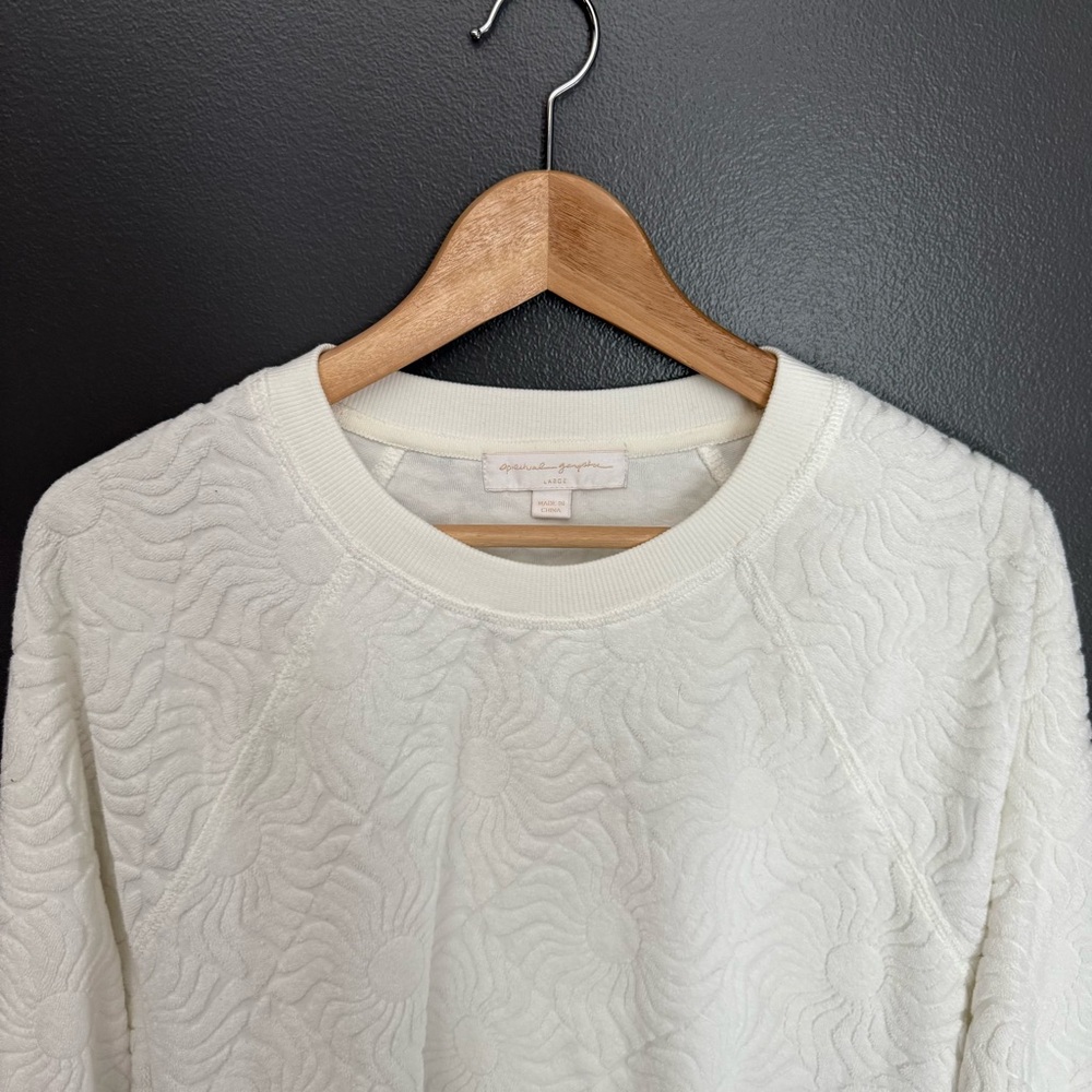 Spiritual Gangster Women Terry White Waves Crew Neck Sweatshirt Size Large - Picture 5 of 6
